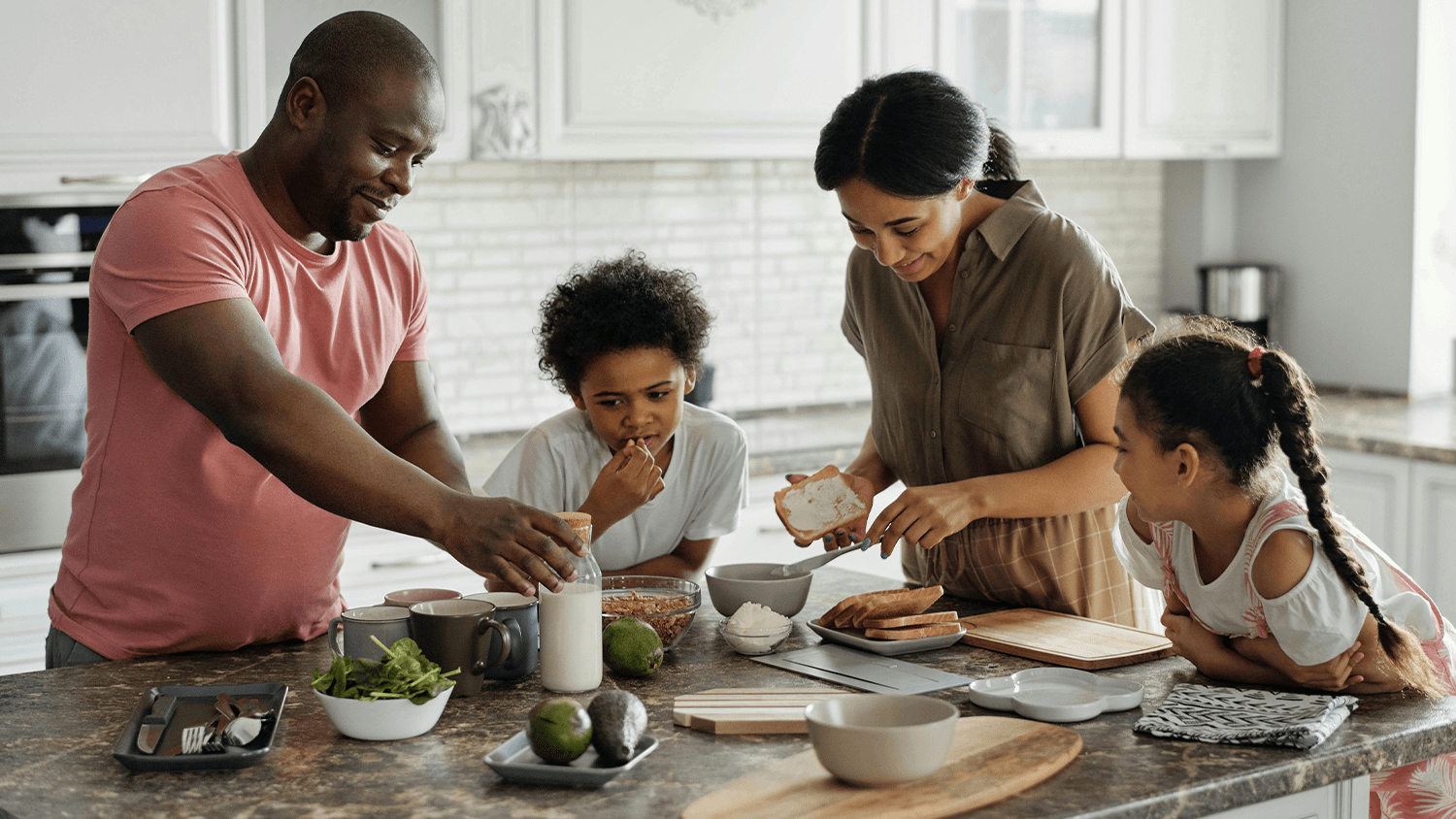 A happy family in a well-maintained home after plumbing services.