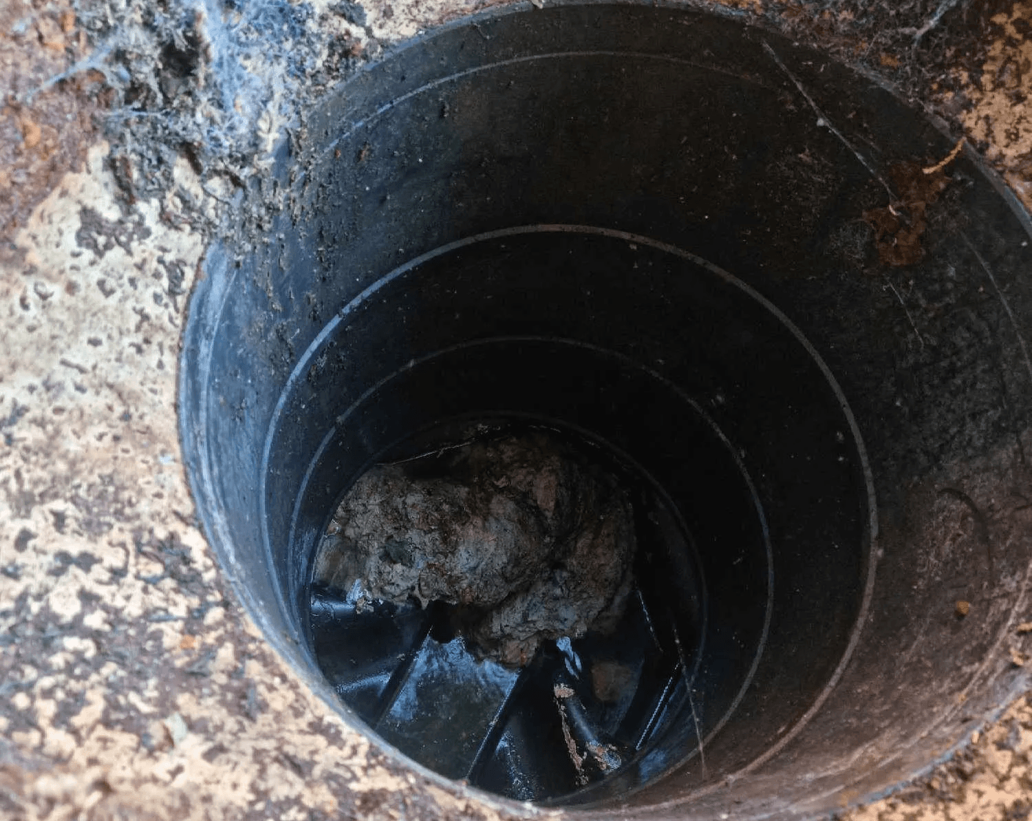 An photo showing one of the most common drain problems in Nottingham - kitchen roll and baby wipes mix with grease.