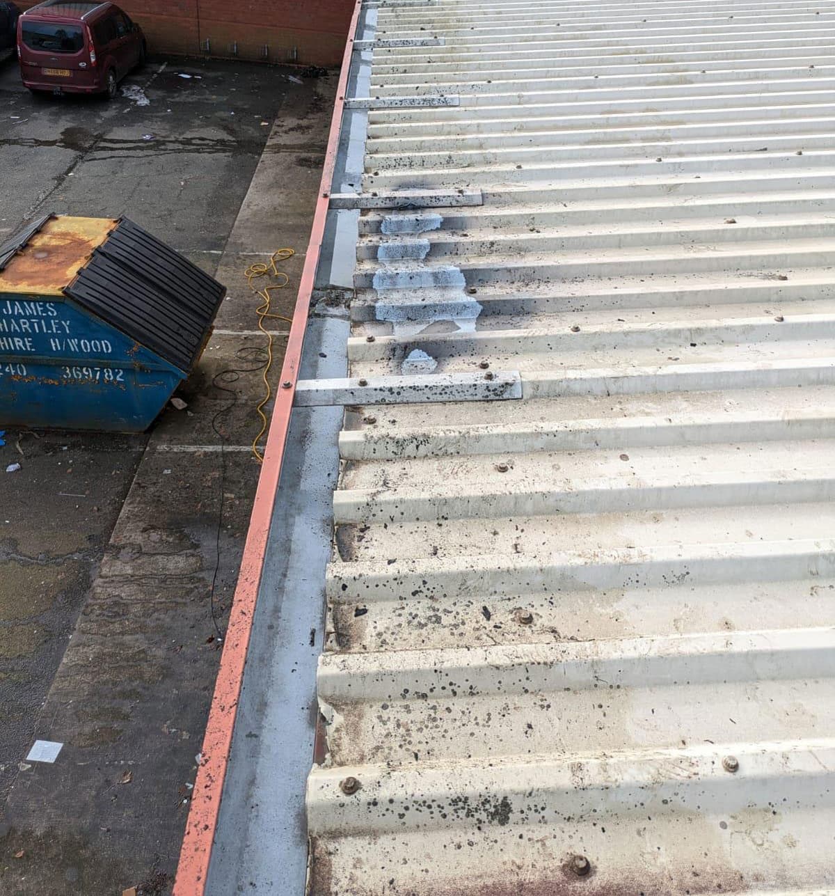 a photo of a block gutter that needs a gutter cleaning nottingham service